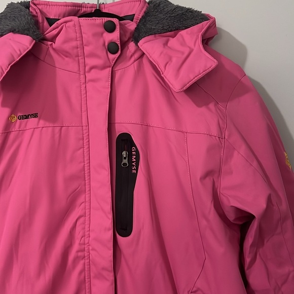 GEMYSE Jacket Girl's Large Pink Waterproof Ski Snow Hooded Fleece Lined Winter - Picture 7 of 17